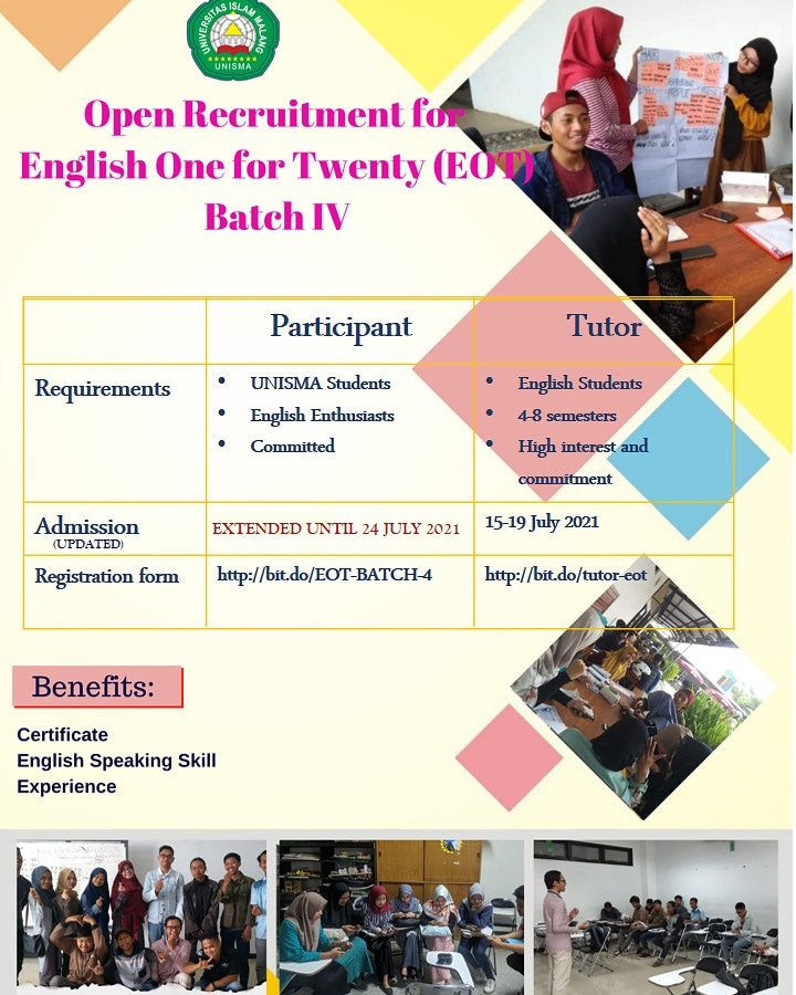 Open Recruitment for English One for Twenty (EOT) Batch IV