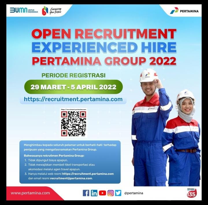 Open Recruitment Experienced Hire Pertamina Group 2022